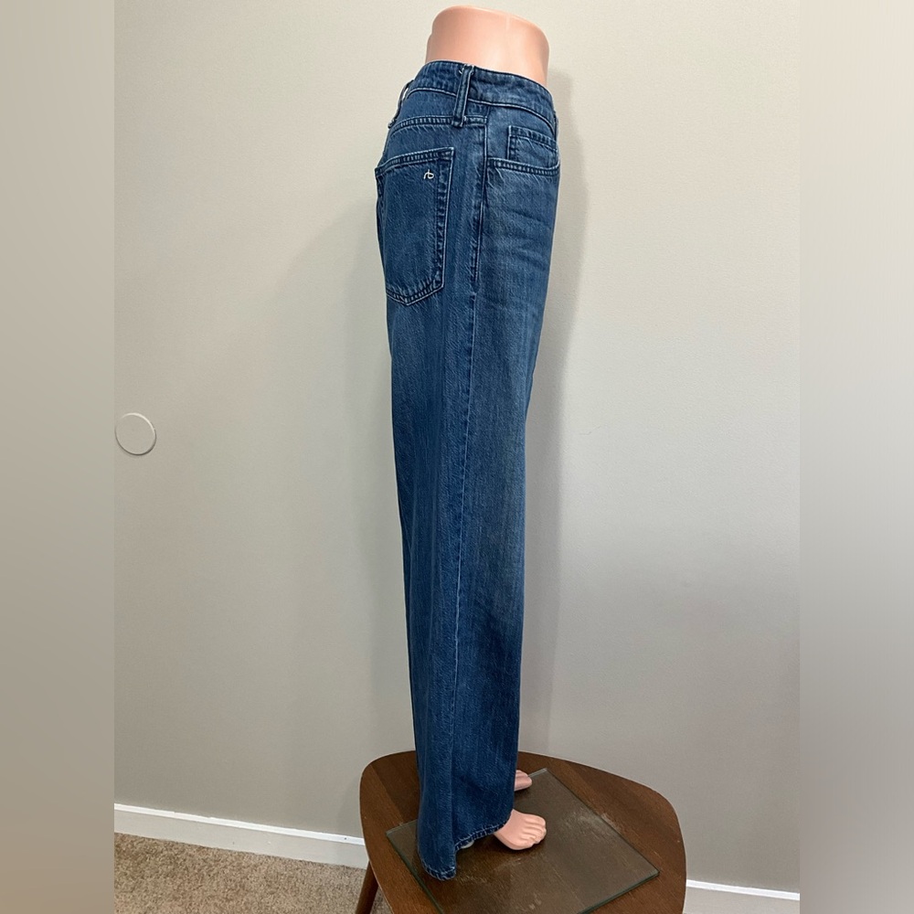 RAG & BONE Lori Mid Rise Wide Leg Jeans Blue Size 26 - Picture 4 of 11